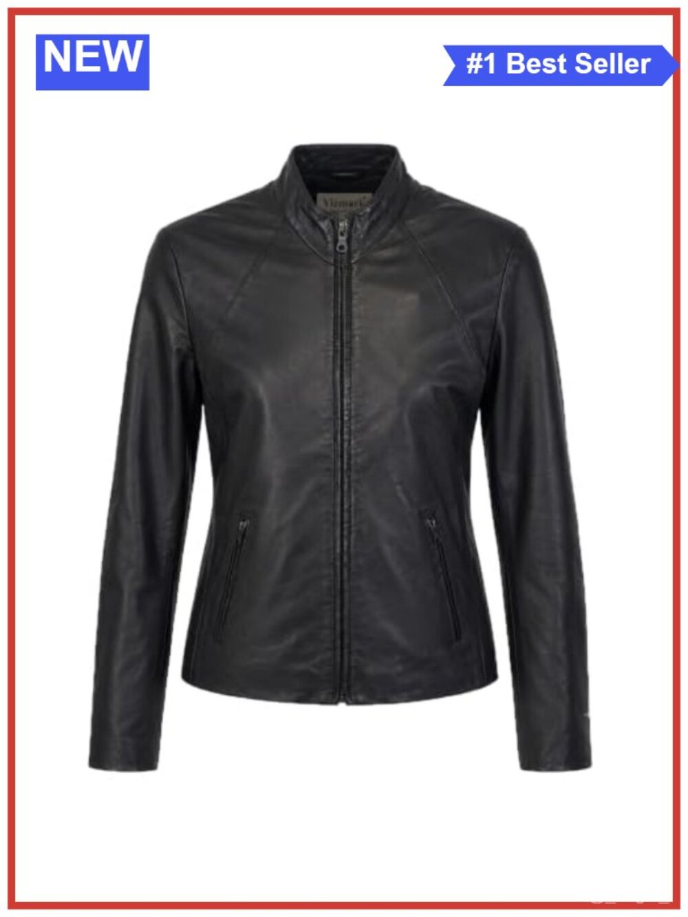 Genuine Leather Cafe Racer Jacket Slim Fit Zip Moto Womens